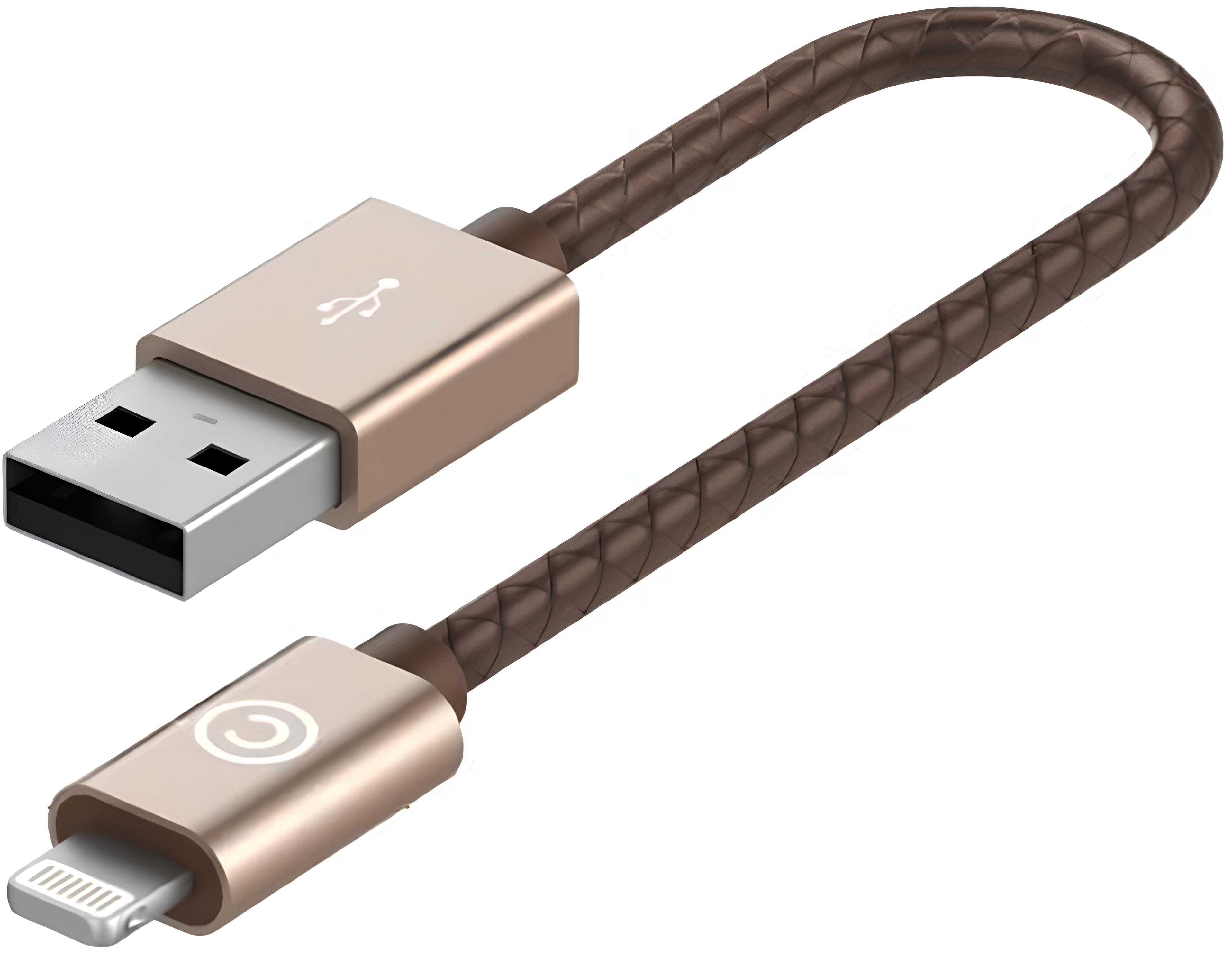 Кабель USB-A to Lightning Lab.C Leather Cable A.L Champagne Gold (0.15 m)